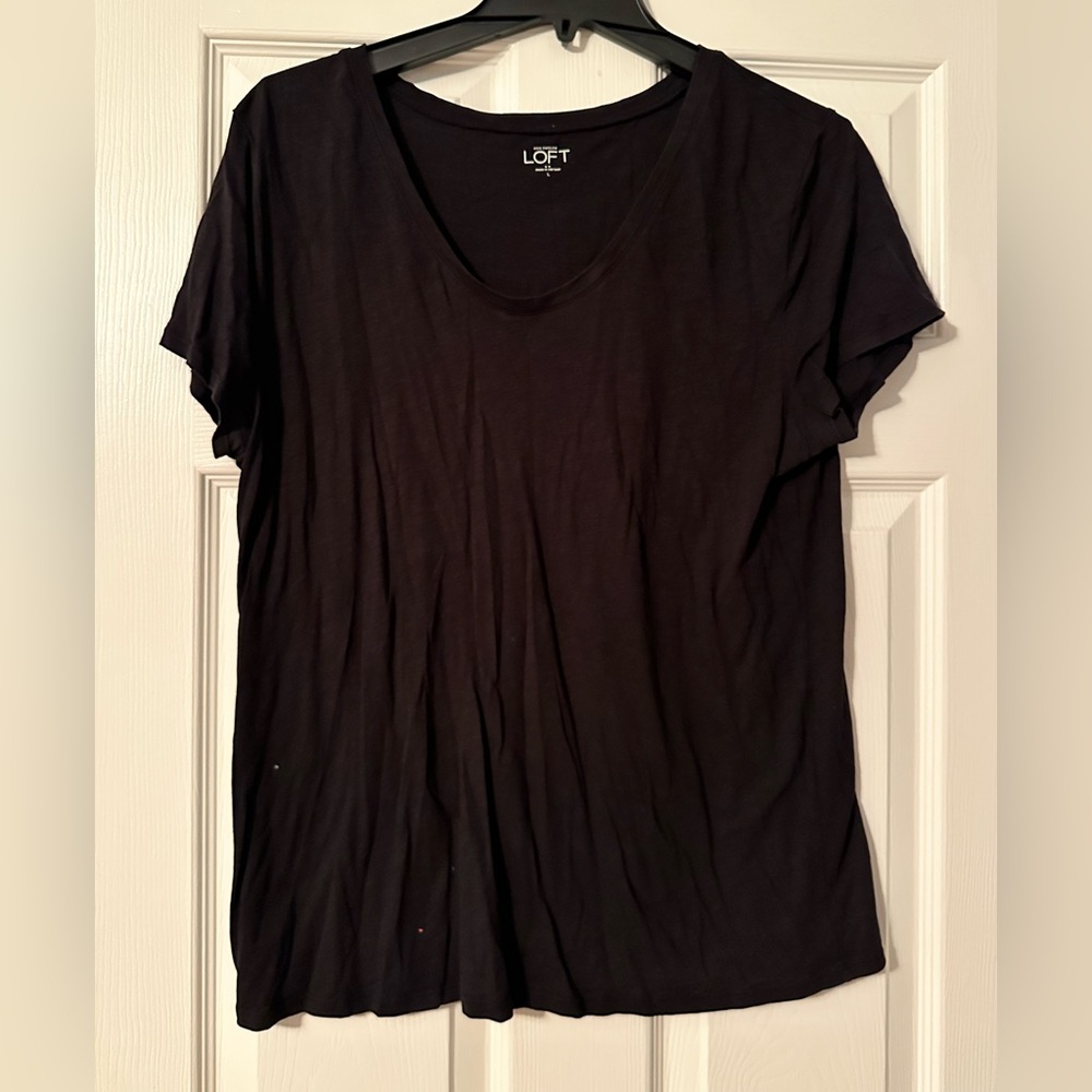 LOFT Classic Black Short Sleeve Tee